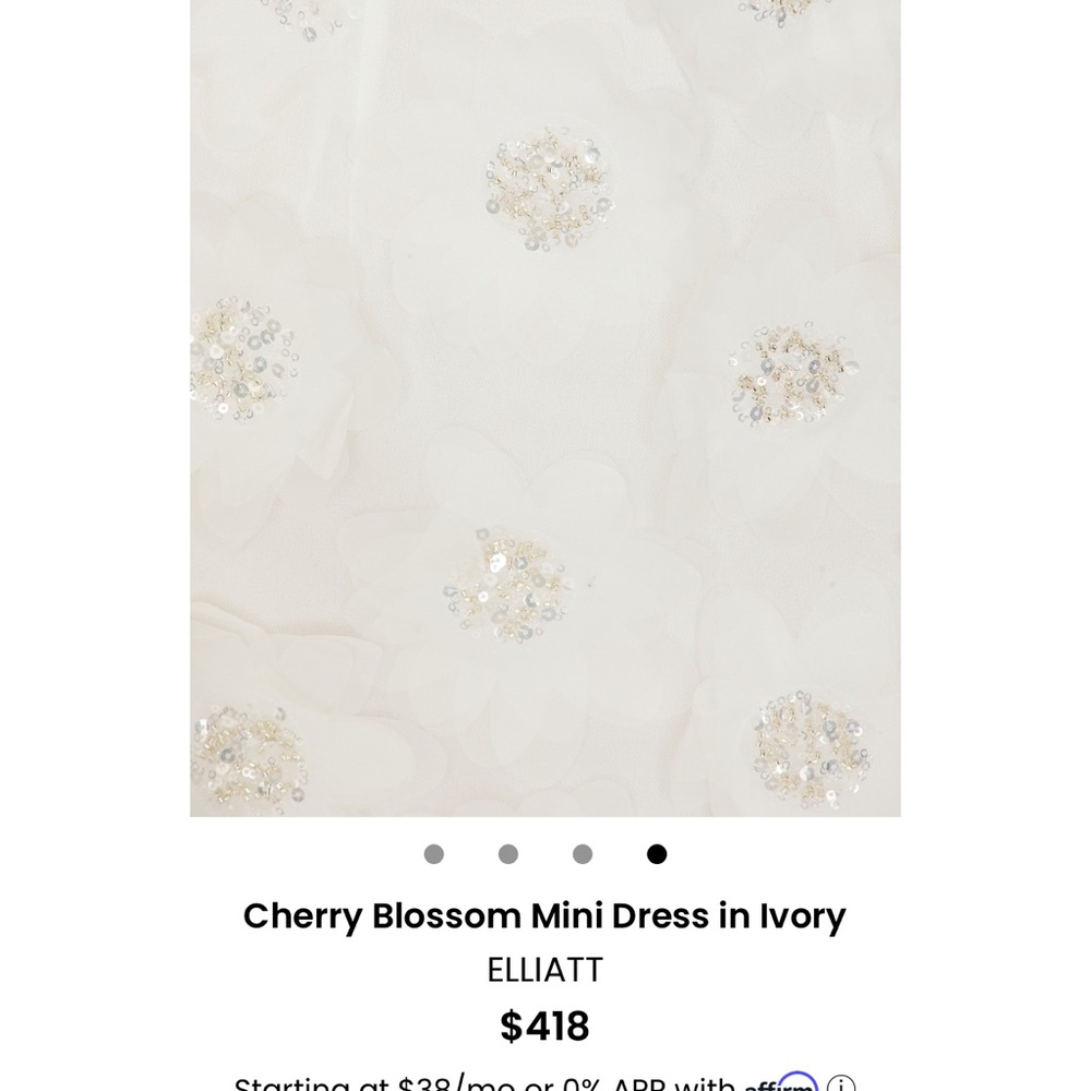 Elliatt Cherry Blossom Mini Dress in Ivory - Picture 4 of 9